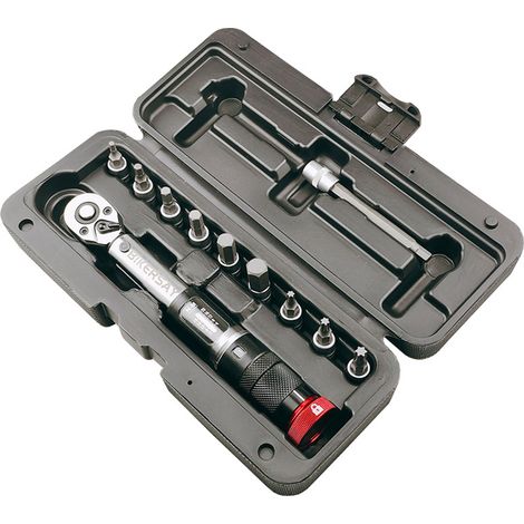 Clé dynamométrique pour vélo, tournevis 1/4 pouce, clé Allen, jeu de douilles, kit d'outils de réparation et d'entretien de vélo 2-20 Nm avec boîte de rangement (1/5)