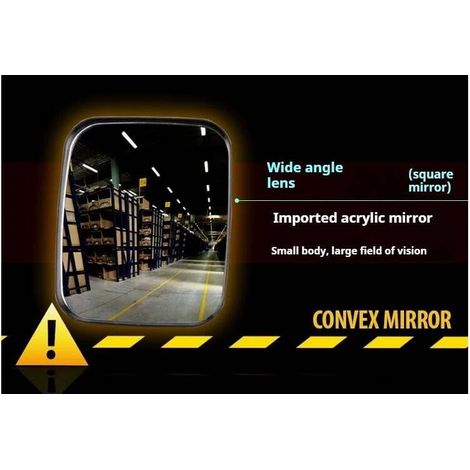Miroir de circulation, grand angle, sécurité, convexe, famille, allée, garage, hôpital, parking, sécurité routière, intérieur et extérieur, 16 x 19 cm (16 x 19 cm) (1/5)