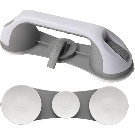 2 Barres d'appui baignoire 28,9cm – Poignées de douche sécurité senior avec ventouses – Main courante robuste pour personnes âgées, handicapés, salle de bain, WC, hôtel (1/5)
