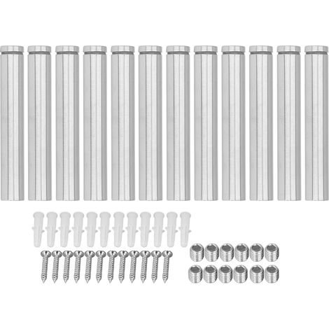 12 Sets Stainless Steel Standoff Screws Advertising Nail Threaded Insert Mounts Kit 19x120mm (1/5)