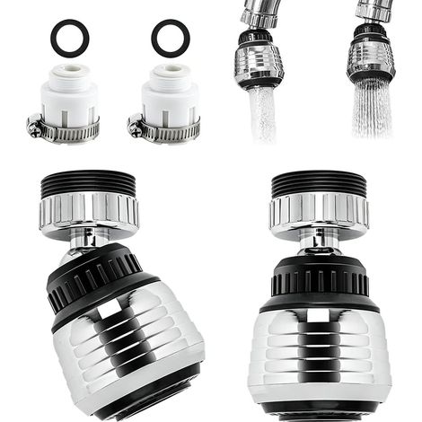 Juego de 5 aireadores para grifo de cocina, boquillas giratorias de 360° con 2 modos, ahorra agua para cocina, baño y ducha. (1/5)