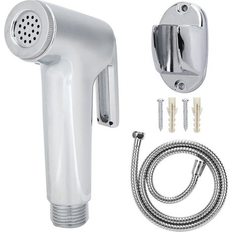 Kit de pulvérisation pour support de pulvérisation pour pommeau de douche galvanisation pour bidet Accessoires pour le bain de pulvérisateur pour le nettoyage de la salle de bain (1/4)