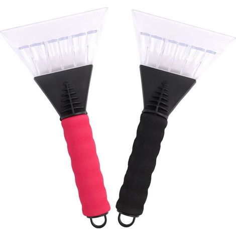 Grattoir à glace (lot de 2) pour voiture, entretien hivernal du pare-brise, avec poignée souple anti-rayures. (1/5)
