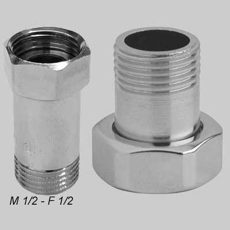 CODOLO OTTONE CROMATO DADO GIREVOLE - M 1/2 . F 1/2
