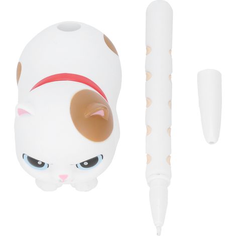 Cute Cat Pattern Silicone Write Gel Pen Office School Writing Drawing Taking Notes SketchingWhite (1/5)