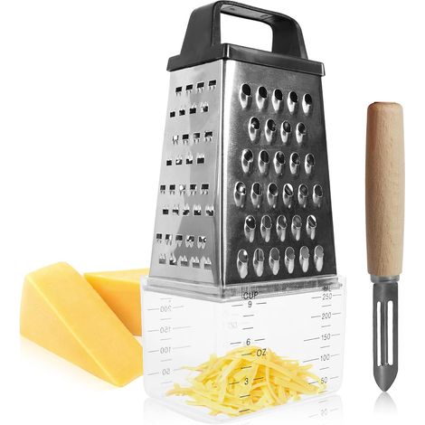 Rallador de cocina con recipiente medidor y Cutter pelador (9 x 6,5 x 6,5cm) (1/5)