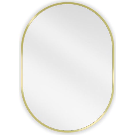 Mexen Loft specchio da bagno ovale 70 x 50 cm, cornice dorata - 9851-070-050-000-50 (1/5)