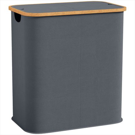 Accessoire de nettoyage panier à linge double pliable 80 L avec (1/5)