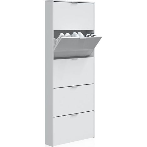 Zapatero Nia 5 Puertas Blanco Brillo (ancho) x 180cm (alto) (1/5)