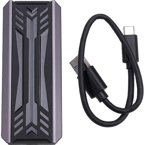 Dual Protocol SSD NVME M2 Festplattengehäuse RGB Aluminium-- (1/5)