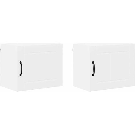 Meubles de Rangement，Armoire de cuisine avec étagère 2 pcs Blanc 50 x 31 x 40 cm CFW539327 (1/5)
