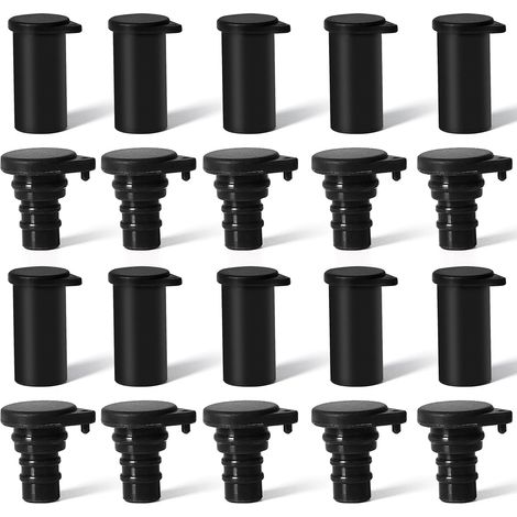 Connecteur Solaire Prise Étanche, 10 Paires Ip67 Mâle/Femelle Câble de Panneau Solaire MC4 Connecteurs Bouchon Étanche À La Poussière en Silicone, pour Systèmes Photovoltaïques (noir) (1/5)