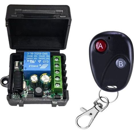 DC 12V Single Channel Small Suitcase Style Remote Control Switch, Access Control, LED Lighting Control, etc. with 5 Remote Controls (1/3)