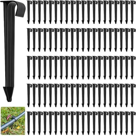 100 PE-Gartenschlauchhalter – Bodenbefestigung für 16-mm-Flexschläuche, 11,2 cm hoch – Ideal für Gartenbewässerungssysteme, Tropfbewässerung und Mikrosprinkler