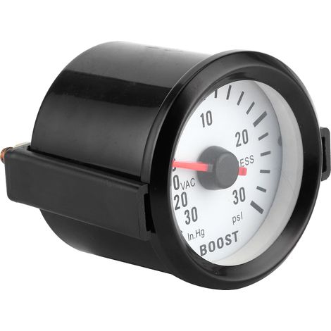 Universelles Vakuumdruckmessgerät 0–30 PSI, 52-mm-Ladedruckanzeige mit Nadel, 12-V-LED-Anzeige mit blauer LED-Anzeige für Auto und Motor (1/5)