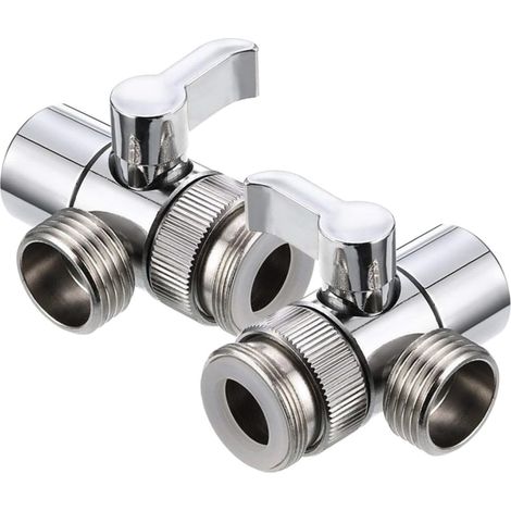 Adaptateur Robinet-évier en Alliage de Zinc Argenté, 2 Pièces (1/5)