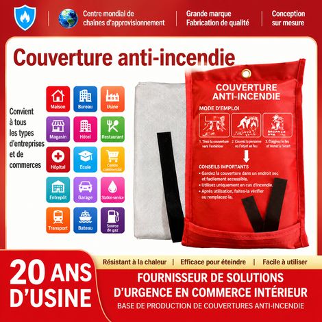 Couverture anti-feu en fibre de verre sans alcali 1 m × 1 m 1m 60 × 40 × 37 cm 370 g – Livraison gratuite (1/5)