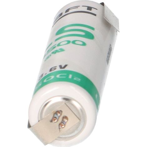 SAFT Lithium-Batterie LS 14500-CNR AA, mit Lötfahne, 3,6 V-, 2600 mAh (1/5)