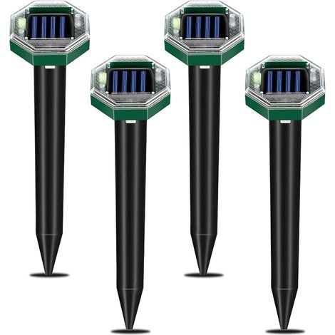 Ultraschall Maulwurfvertreiber für Mäuse,4 Stück Solar Maulwurfschreck für den Außenbereich 360 °,Upgraded Ultraschall Wühlmaus Vertreibe für Maulwürfen, Erdhörnchen und andere Tiere (1/5)