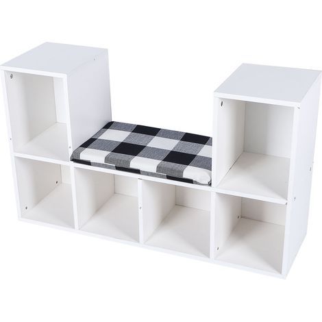 Étagère de rangement multifonctionnelle en bois avec coins lecture, idéale pour la maison ou le bureau. Neuve. (1/5)