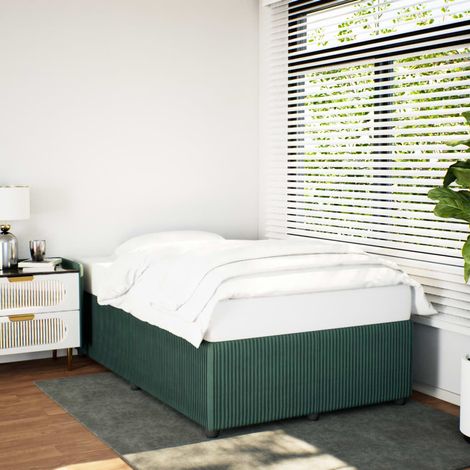 Estructura cama sin colchón terciopelo verde oscuro 120x190cm vidaXL (1/5)