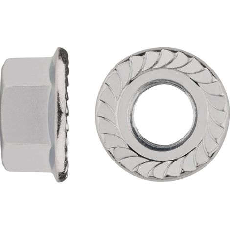 Boite de 250 - Écrou hexagonal à embase crantée - Inox A2 M8