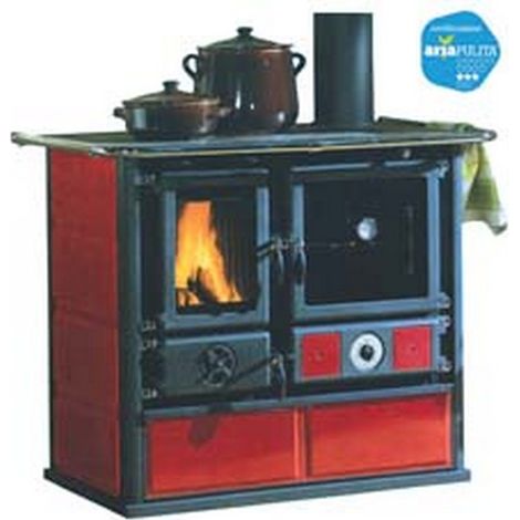 1PZ CUCINA A LEGNA TERMOROSA D.S.A. 4.0 15,5 KW LIBERTY BORDEAUX  - misure cm.101,7x66,2x85,2h. - peso Kg.211