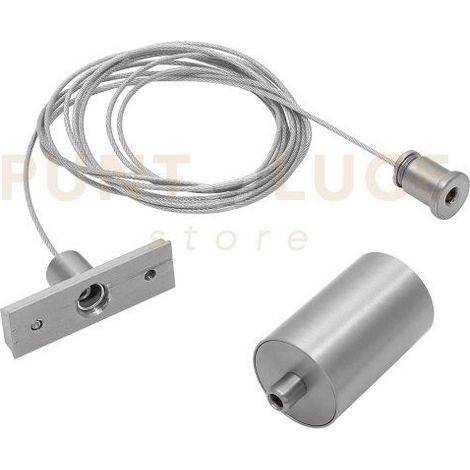 GBIS13 KIT SOSPENSIONE PER BINARIO 48V "GBIN" CON ROSONE A SOFFITTO NICKEL