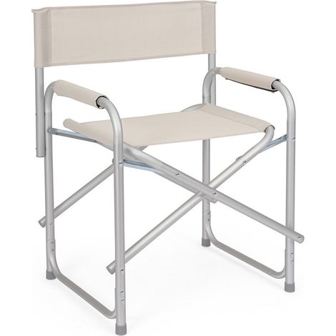 Set 2 Sedie Regista in Alluminio Anodizzato e Textilene Grigio (1/5)