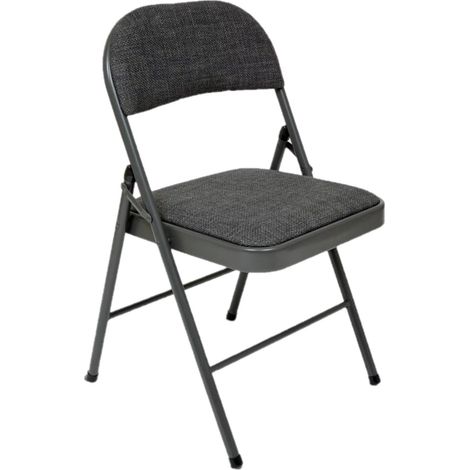 5Five Simply Smart – Chaise pliante gris foncé – Tissu chiné – Hauteur 79.5 cm – Poids 3.97 kg – Pour espaces confinés