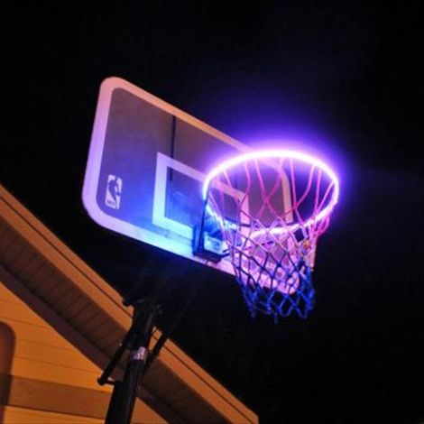Éclairage Panier Basket Solaire LED 150cm Pour Arceau 59,1 Pouces Anneau Multicolore Autonome Jouer Au Basket Nuit (1/5)