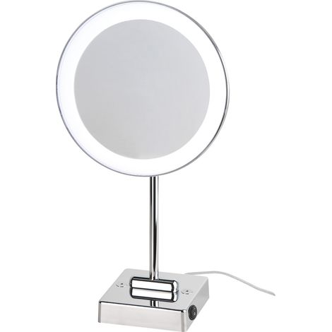 KOH-I-NOOR Discolo led specchio ingranditore x2 tondo da tavolo cromo ø23. illuminazione a led prod: c37/1kk2 codice prod: C37/1KK2