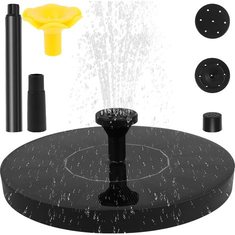 Fontaine solaire pour l'extérieur, améliorée, pompe de bassin solaire pour fontaine, avec 7 effets de pulvérisation, fontaine solaire flottante pour l'extérieur, pompe de bassin pour jardin