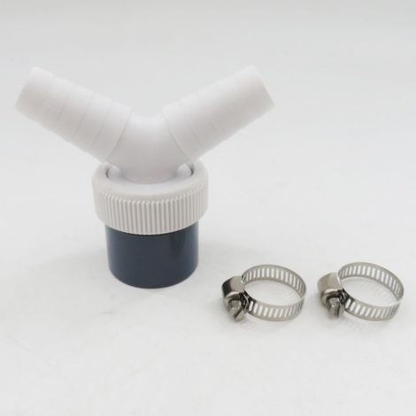 Sollbry Raccord en Y pour le raccordement des évacuations de deux lave-linge, lave-vaisselle et sèche-linge, équipé de 2 colliers de serrage en acier inoxydable. (1/5)