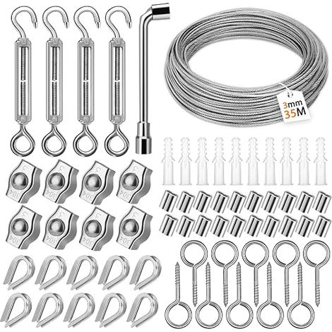 3 mm Stainless Steel Cable Kit, 304 Stainless Steel Cable (1/2)