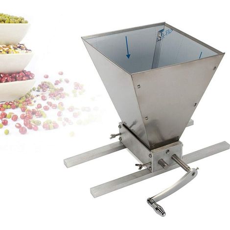Senderpick – Moulin à grains 4L – Broyeur à malt en acier inoxydable – Rouleaux réglables pour écrasement uniforme – Débit 8 lb/min
