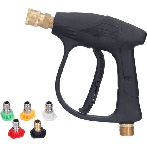 Pistolet de Nettoyage Haute Pression 3000PSI avec 5 Buses et Raccord M22 1/4 pour Maison