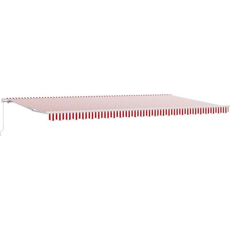 Maison Exclusive - Tenda Retrattile Rosso e Bianco 600 × 350 cm