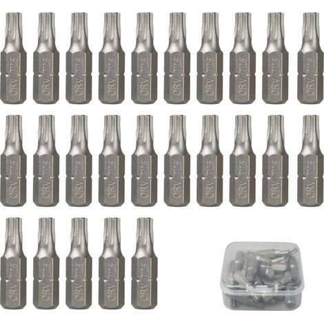 Jeu de 25 embouts de tournevis de 25 x 25 mm – Embouts de tournevis compatibles avec les tournevis et les perceuses, idéaux pour le bricolage, les réparations et les travaux ménagers (T25) (1/5)