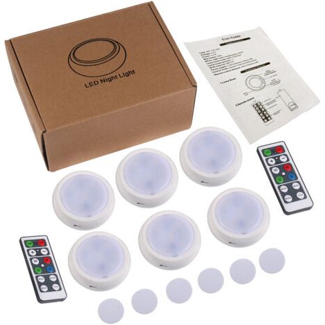 Atmosphère créative pat lampe charge sans fil chevet allaitement protection des yeux télécommande veilleuse atmosphère lampe intérieur armoire lampe 6 pièces (1/2)
