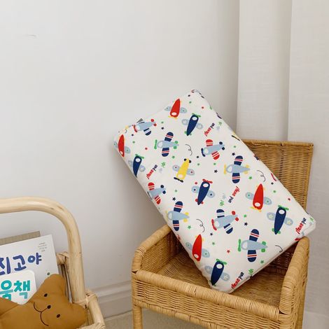 Oreiller pour enfant en latex naturel, oreiller de couchage, housse de coussin amovible en coton lavable incluse, oreiller pour tout-petit, oreiller de sieste pour enfants, unisexe pour garçons et fil (1/4)