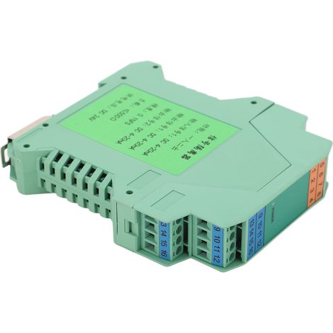 Convertisseur 4-20mA isolateur de signal courant continu, transmetteur PLC DC24V, 1 entrée 2 sorties, séparateur de boucle industrielle. (1/5)