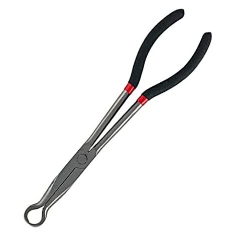 Pince à Bougie d’Allumage 11 Pouces – Pince Longue pour Capuchon de Bougie et Colliers de Durite, Pince à Mâchoires Dentelées pour Zones Étroites (1/5)