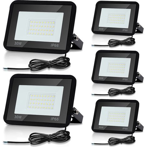 Randaco 30W 5x LED Fluter LED Strahler Wasserdicht Flutlicht Außenstrahler Outdoor-Sicherheitsleuchte für Garten Garage Kaltweiß (1/5)