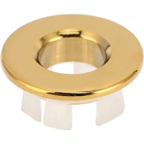 Coprilavabo rotondo Dailygoody, colore: oro, copribagno decorativo, ottone (1/5)