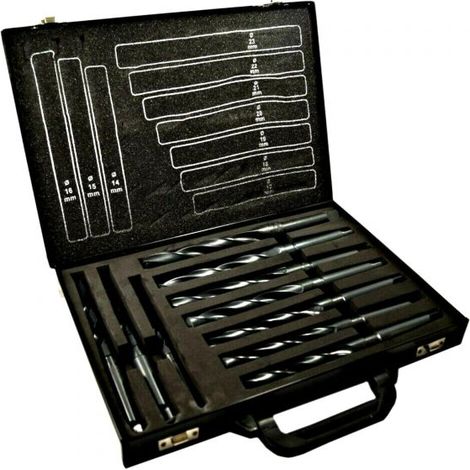 Set 10 Punte Elicoidale da 14 a 23 mm Frese Ferro Legno per Trapano in Valigetta (1/5)