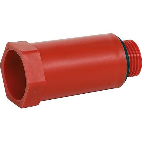 bouchon 1/2" avec filetage plastique rouge (1/2)