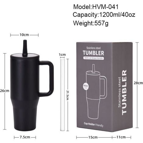 Tasse Isotherme - Double Paroi - 40 Oz - Couvercle Pliable - Bec Verseur - Antifuite - Pour Voiture - 1 Pièce (1/5)