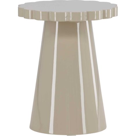 Krull table d’appoint blanc table de nuit Ø45 cm beige. (1/4)