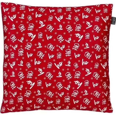 Rotes Weihnachtskissen „HO-HO-HO“ 45 × 45 × 16
